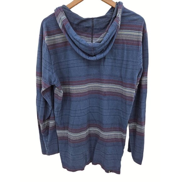 Vans Pullover Shirt Hoodie Mens Sz Medium L/S Blue Red Striped Embroidered Logo - Picture 2 of 6